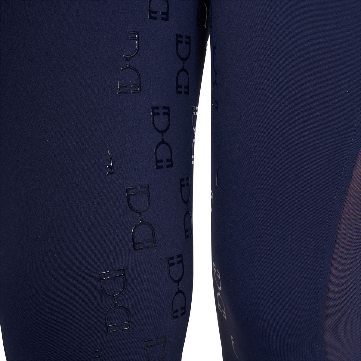 Equestro Women's slim fit leggings micro mesh inserts