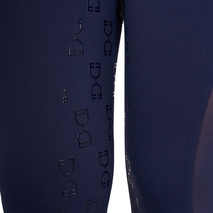 Equestro Women's slim fit leggings micro mesh inserts