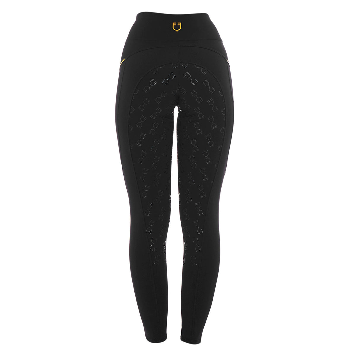 Equestro Women's slim fit leggings micro mesh inserts