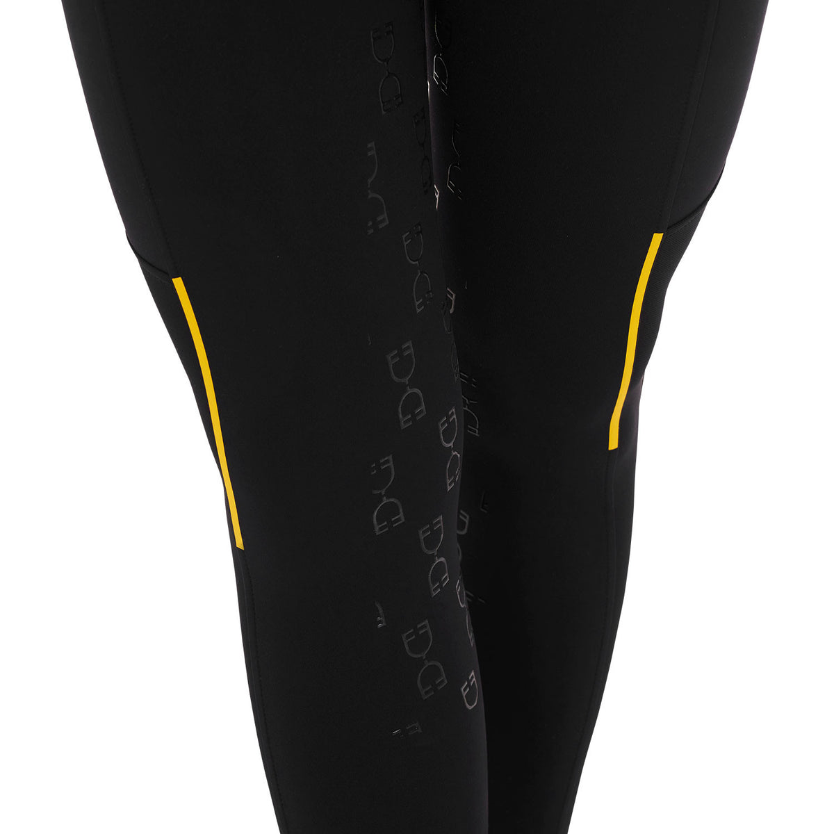 Equestro Women's slim fit leggings micro mesh inserts