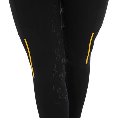 Equestro Women's slim fit leggings micro mesh inserts