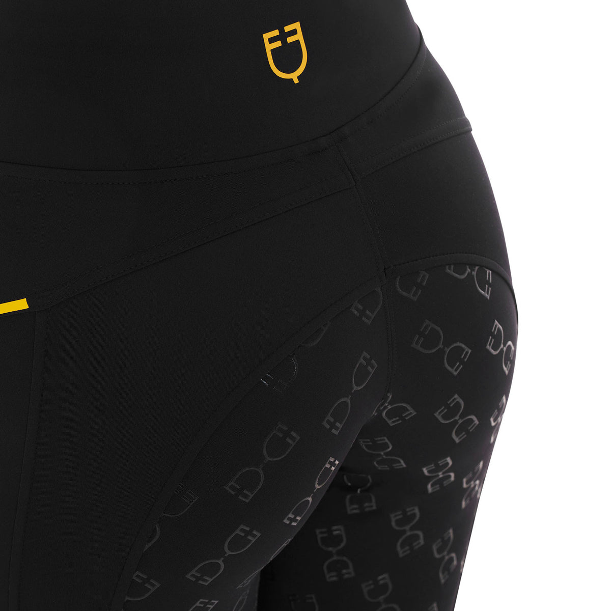 Equestro Women's slim fit leggings micro mesh inserts