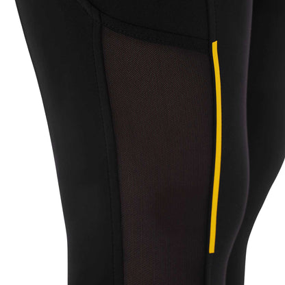 Equestro Women's slim fit leggings micro mesh inserts