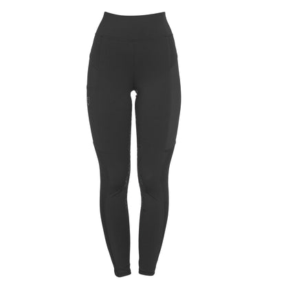 Equestro Women's slim fit leggings micro mesh inserts