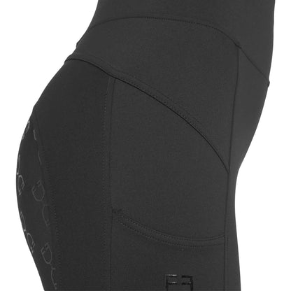 Equestro Women's slim fit leggings micro mesh inserts
