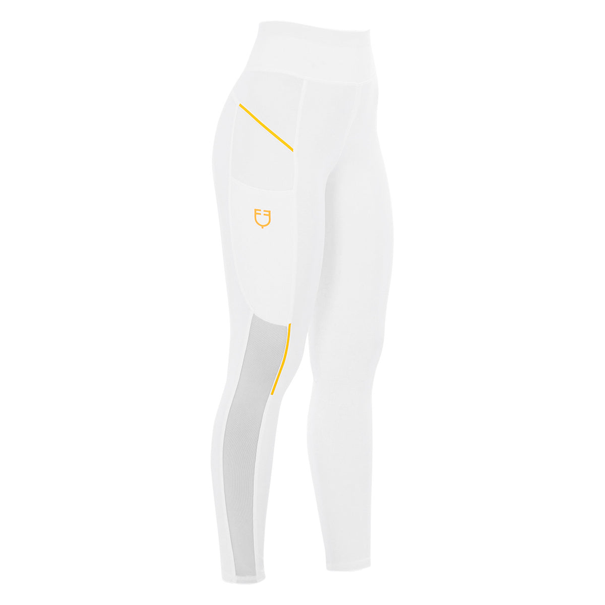 Equestro Women's slim fit leggings micro mesh inserts