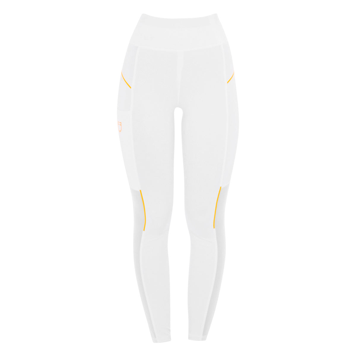 Equestro Women's slim fit leggings micro mesh inserts