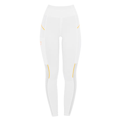 Equestro Women's slim fit leggings micro mesh inserts