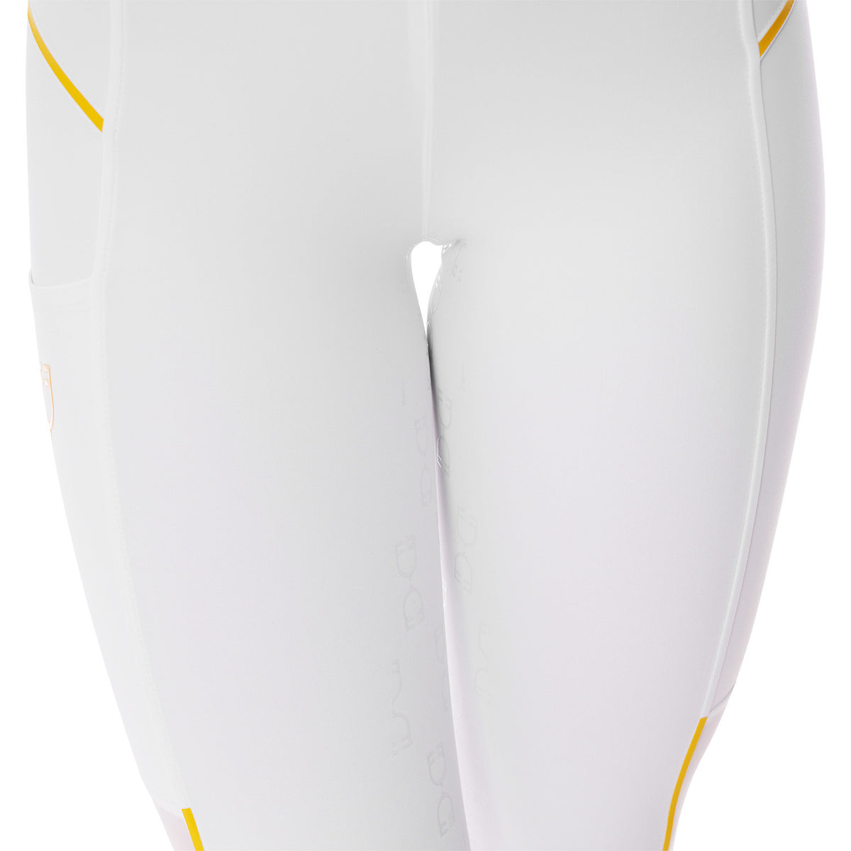 Equestro Women's slim fit leggings micro mesh inserts