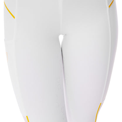Equestro Women's slim fit leggings micro mesh inserts