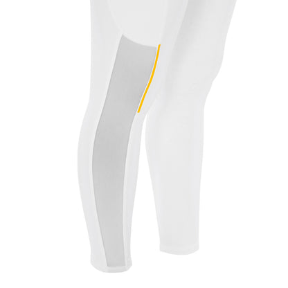 Equestro Women's slim fit leggings micro mesh inserts