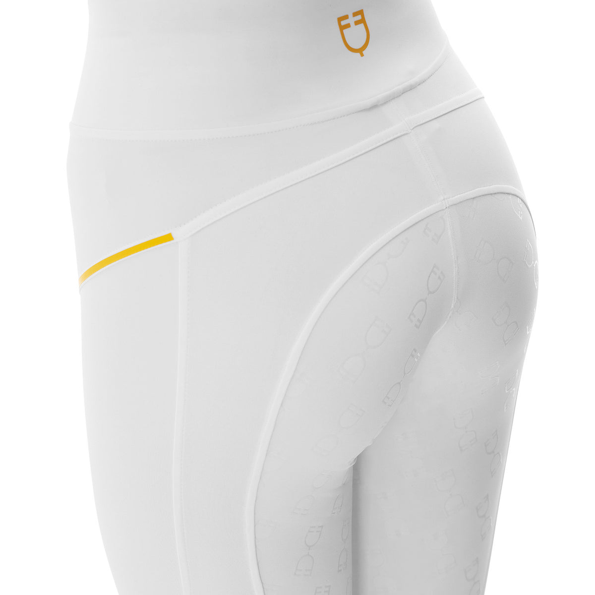 Equestro Women's slim fit leggings micro mesh inserts