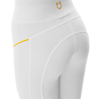 Equestro Women's slim fit leggings micro mesh inserts