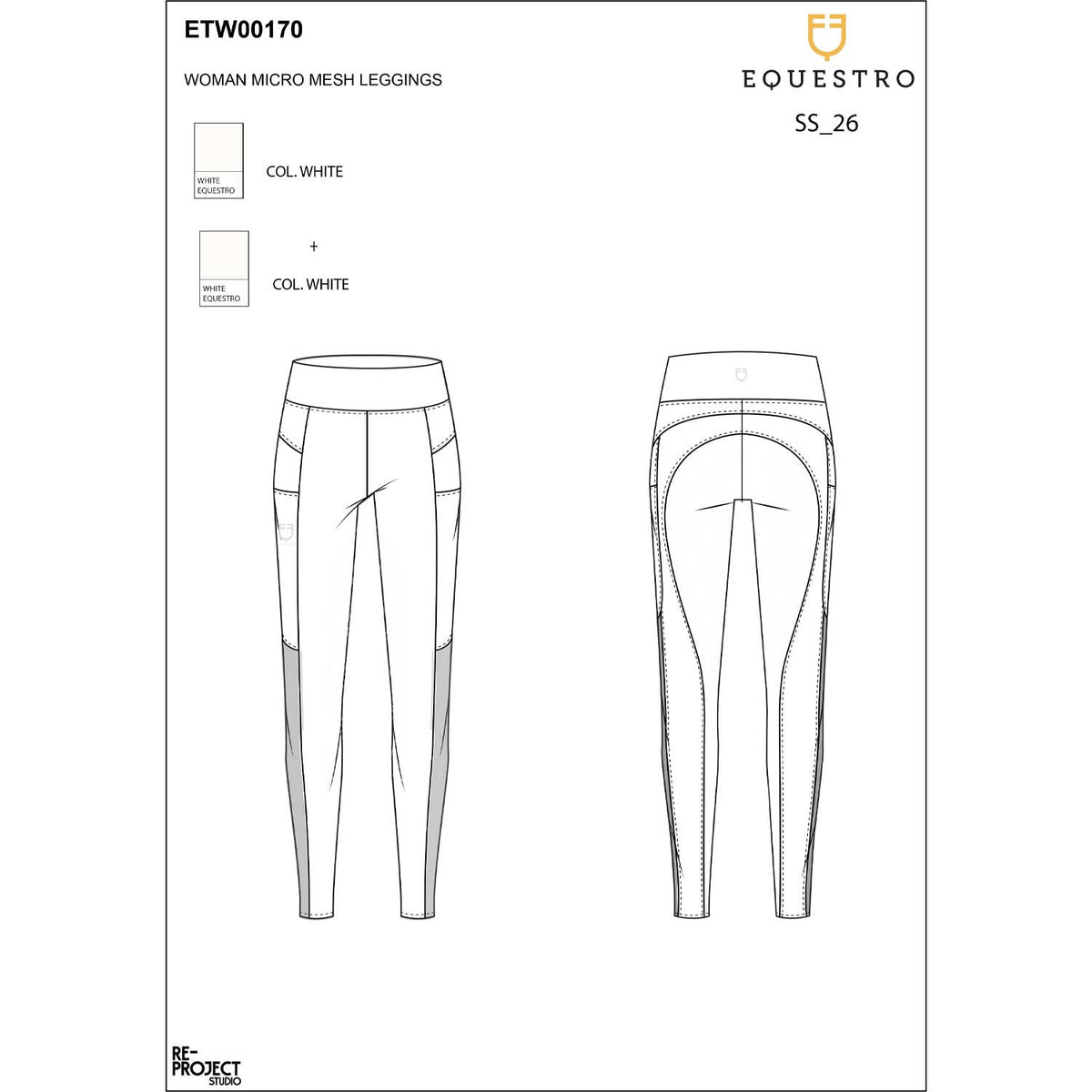 Equestro Women's slim fit leggings micro mesh inserts