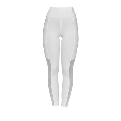 Equestro Women's slim fit leggings micro mesh inserts
