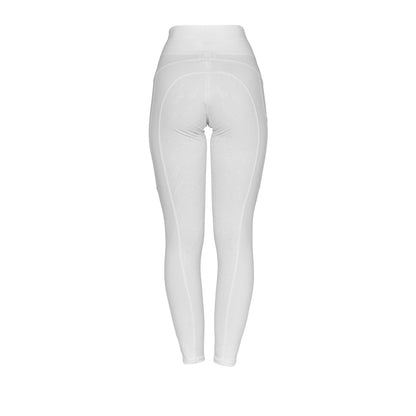 Equestro Women's slim fit leggings micro mesh inserts