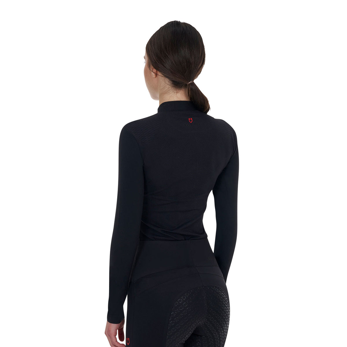 Equestro Ridertechnology women's training polo shirt long sleeves and zip