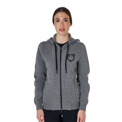 Equestro Women's hooded sweatshirt with front zip