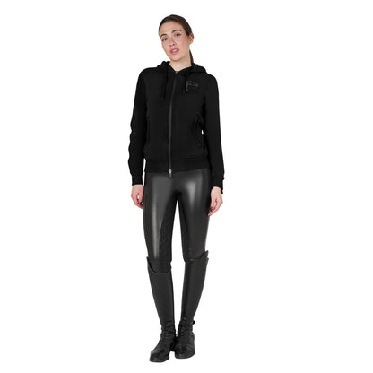 Equestro Women's hooded sweatshirt with front zip