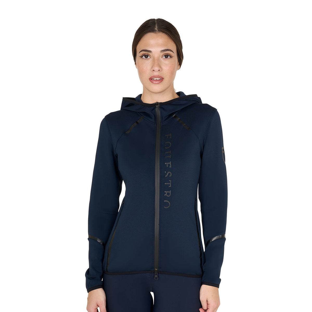 Equestro Women's technical sweatshirt in jersey with zip