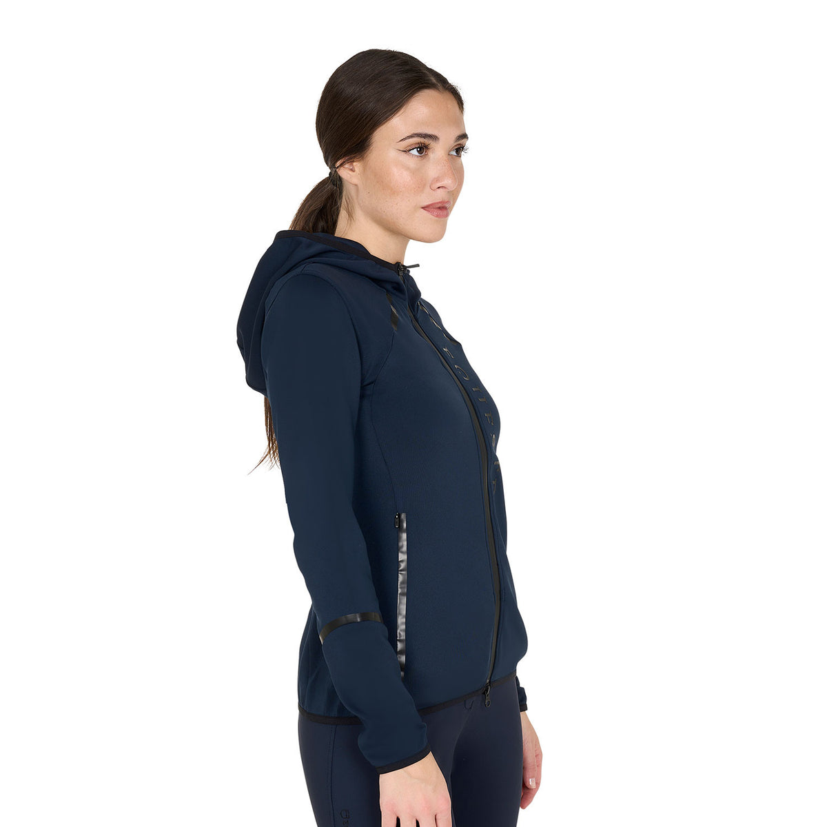 Equestro Women's technical sweatshirt in jersey with zip