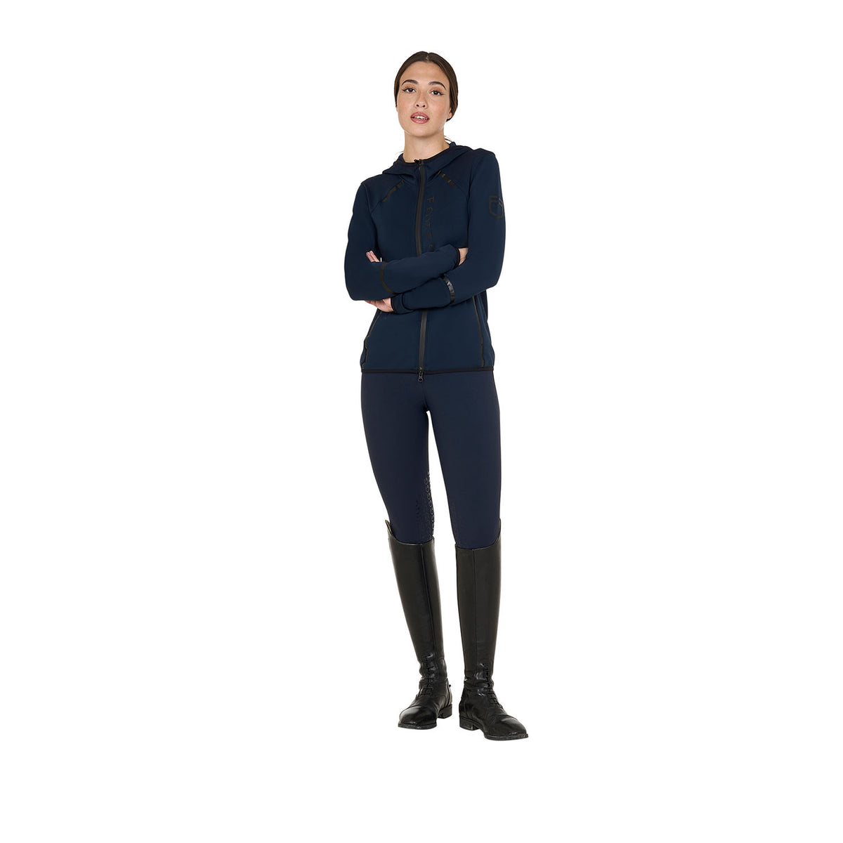 Equestro Women's technical sweatshirt in jersey with zip