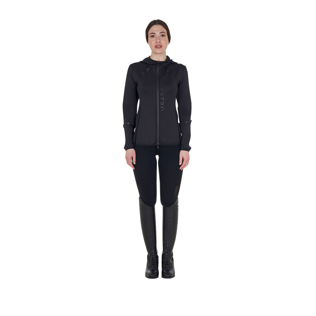 Equestro Women's technical sweatshirt in jersey with zip