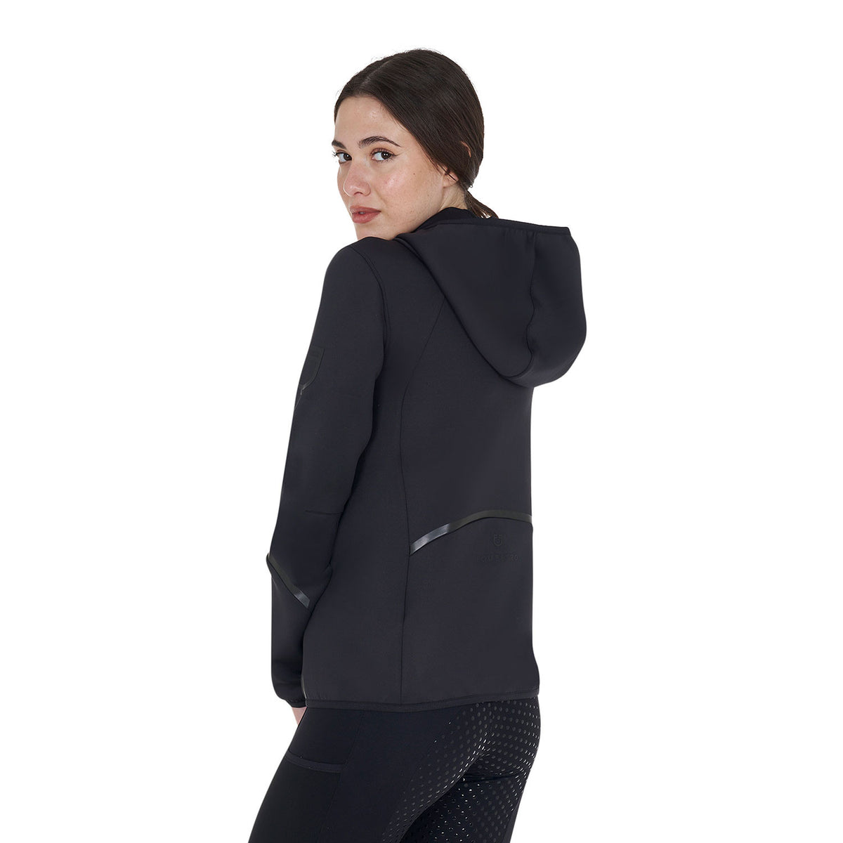 Equestro Women's technical sweatshirt in jersey with zip