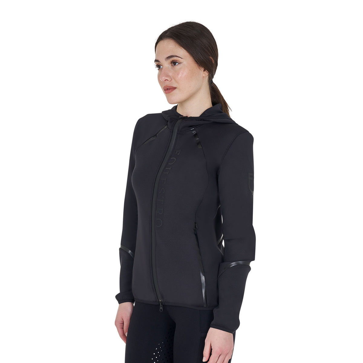 Equestro Women's technical sweatshirt in jersey with zip