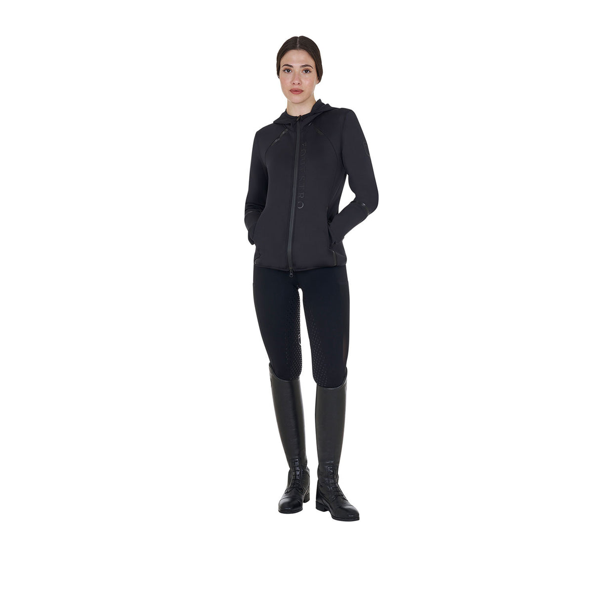Equestro Women's technical sweatshirt in jersey with zip
