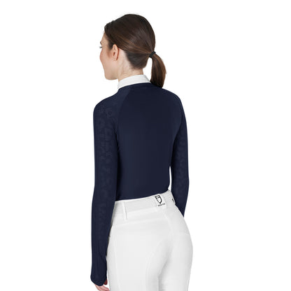 Equestro Women's slim fit competition polo shirt with mesh inserts
