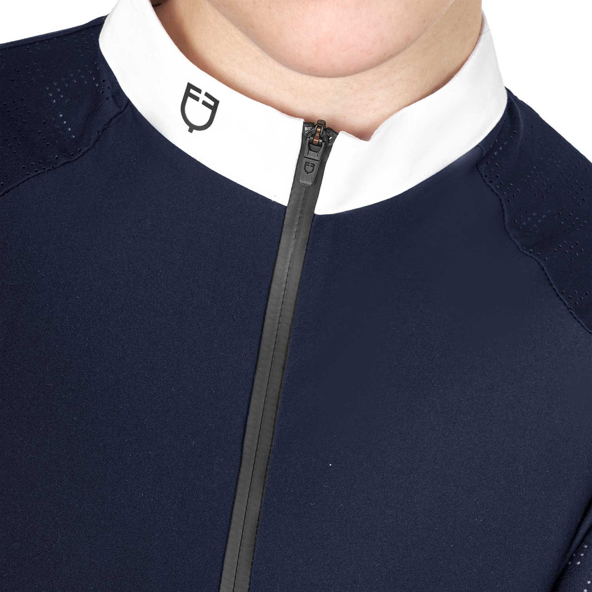 Equestro Women's slim fit competition polo shirt with mesh inserts