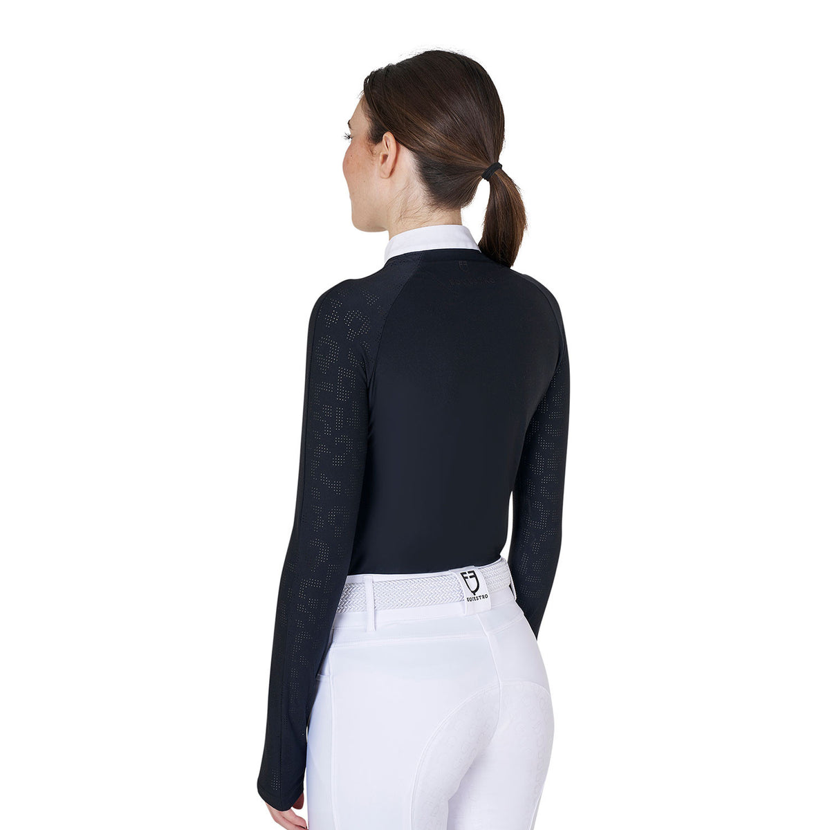 Equestro Women's slim fit competition polo shirt with mesh inserts