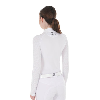 Equestro Women's slim fit competition polo shirt with mesh inserts