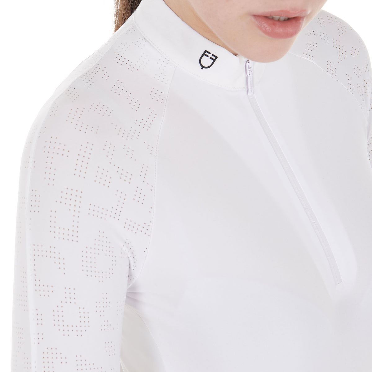 Equestro Women's slim fit competition polo shirt with mesh inserts
