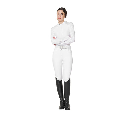 Equestro Women's slim fit competition polo shirt with mesh inserts