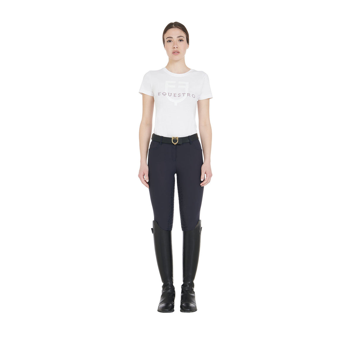 Equestro Women's full grip high waisted breeches with fleece lining inside