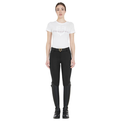 Equestro Women's full grip high waisted breeches with fleece lining inside