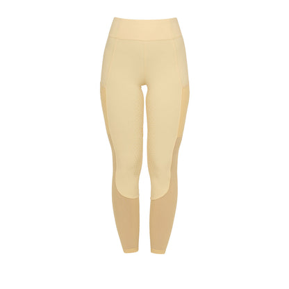 Equestro Women's full grip leggings with perforated inserts