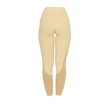 Equestro Women's full grip leggings with perforated inserts