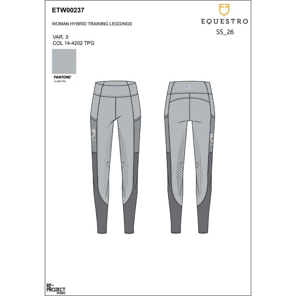 Equestro Women's full grip leggings with perforated inserts