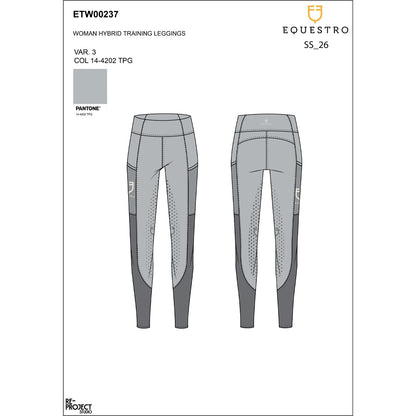 Equestro Women's full grip leggings with perforated inserts