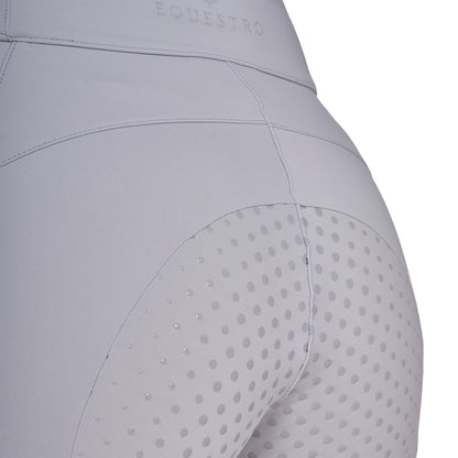 Equestro Women's full grip leggings with perforated inserts
