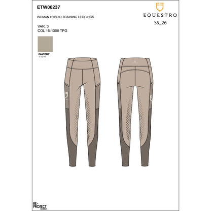 Equestro Women's full grip leggings with perforated inserts