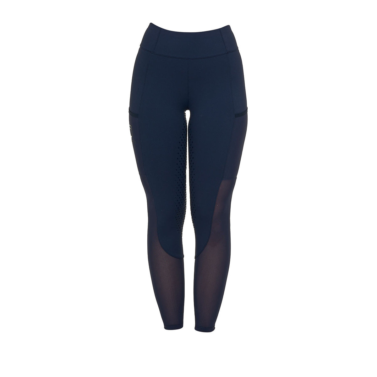 Equestro Women's full grip leggings with perforated inserts