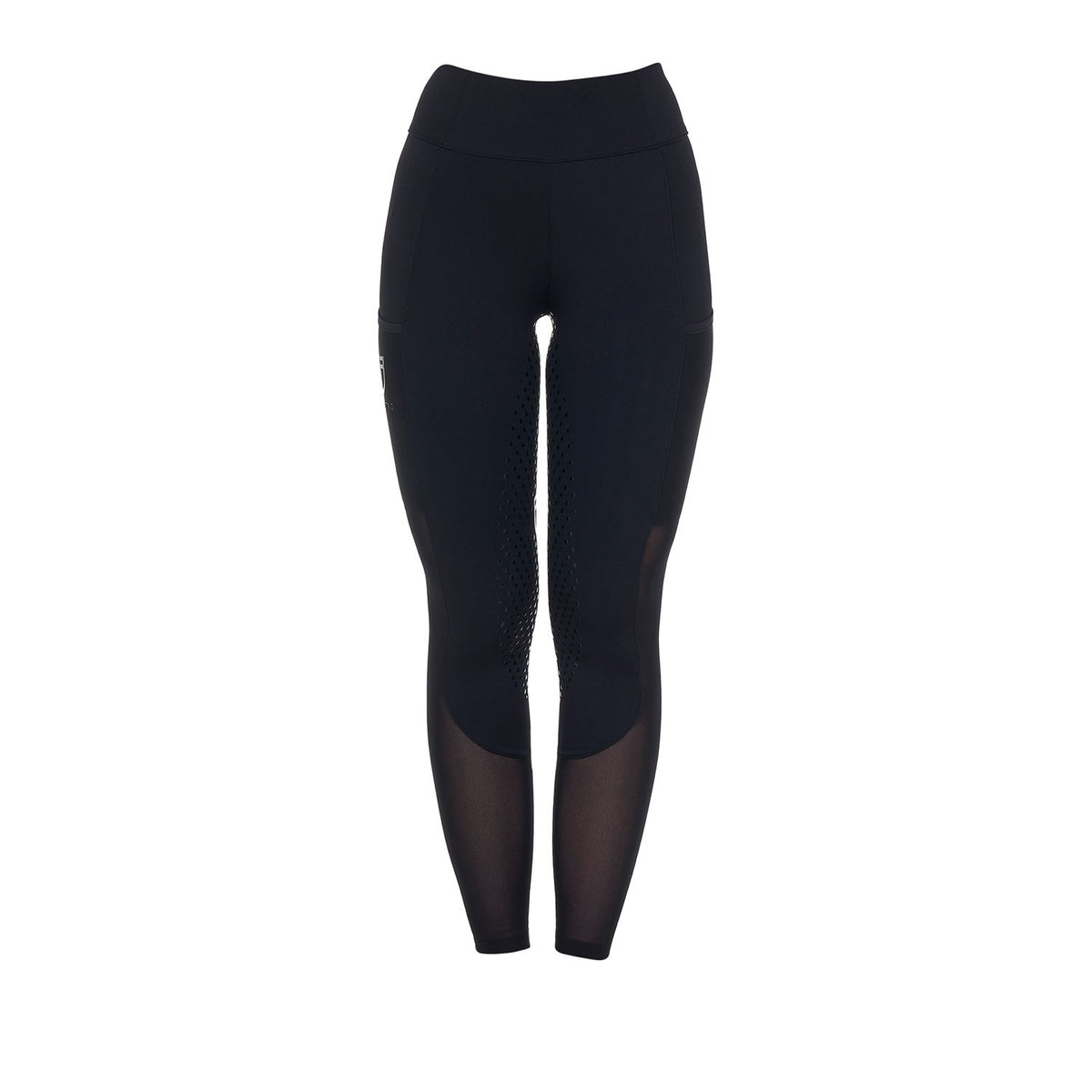 Equestro Women's full grip leggings with perforated inserts