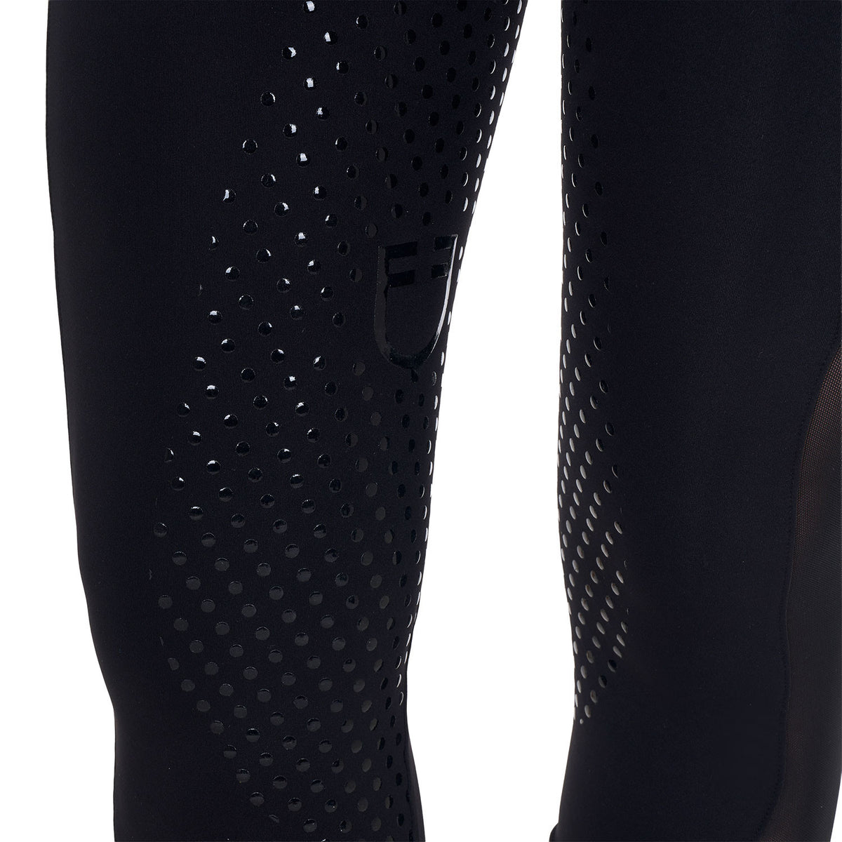 Equestro Women's full grip leggings with perforated inserts