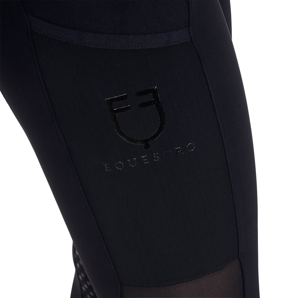Equestro Women's full grip leggings with perforated inserts