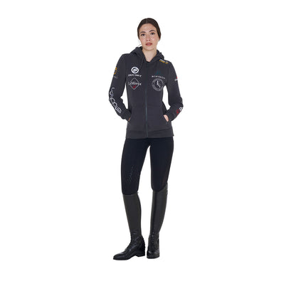 Equestro Women's full grip leggings with perforated inserts