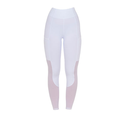 Equestro Women's full grip leggings with perforated inserts